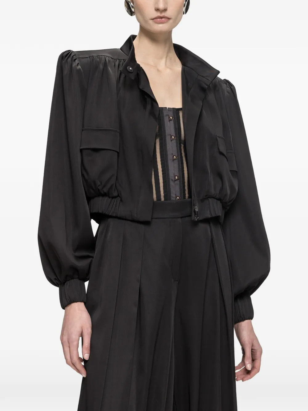 Nissa Women Oversized Cropped Viscose Jacket NISSA