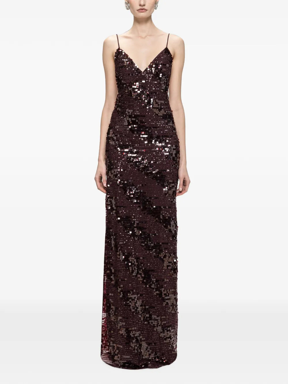 Nissa Women Sequin-Embellished Backless Maxi Dress NISSA