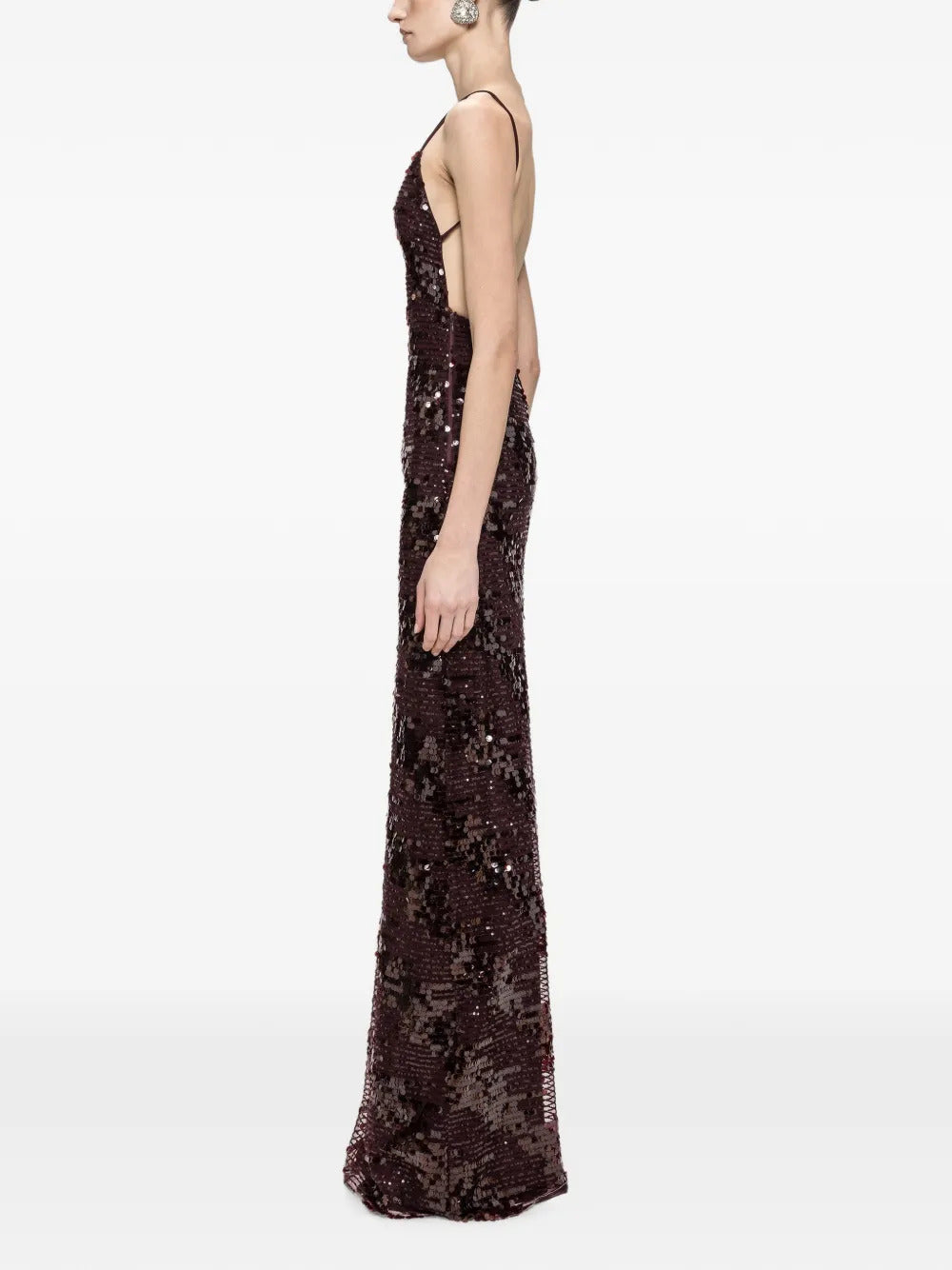 Nissa Women Sequin-Embellished Backless Maxi Dress NISSA