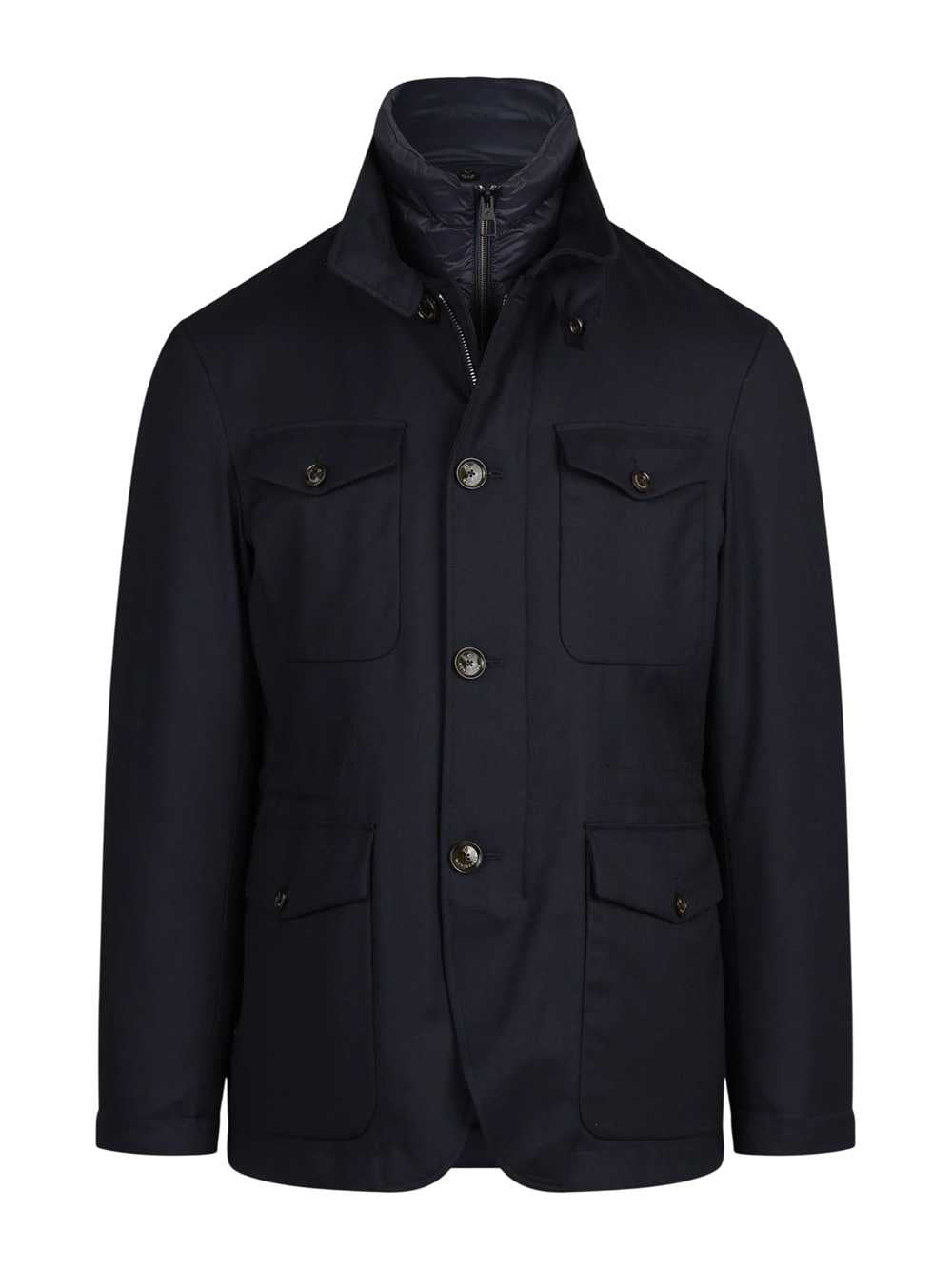 Montecore Men Blue Virgin Wool Padded Jacket MONTECORE