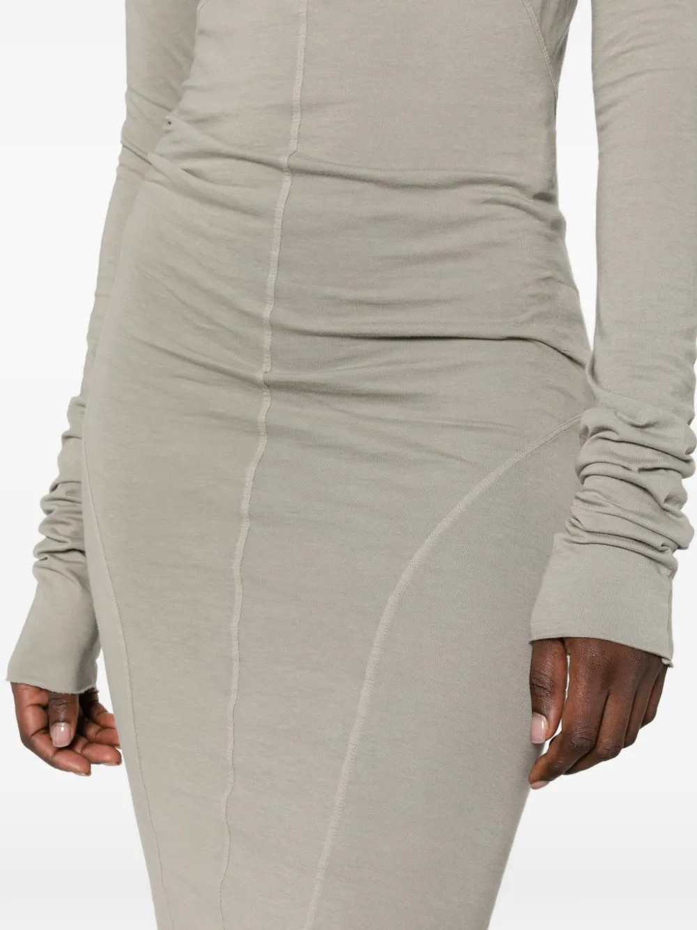 Rick Owens Drkshdw Women Long-Sleeved Maxi Dress With Exposed Stitching RICK OWENS