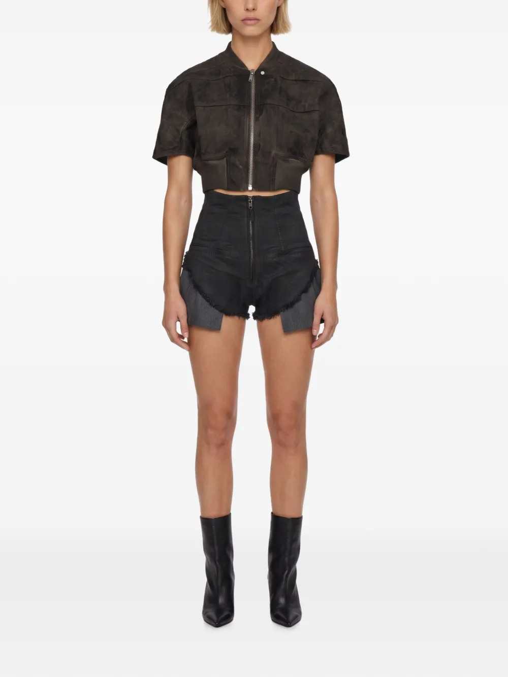 Rick Owens Drkshdw Women Tatlin Short-Sleeved Cropped Jacket RICK OWENS