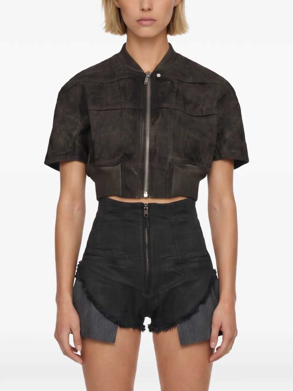 Rick Owens Drkshdw Women Tatlin Short-Sleeved Cropped Jacket RICK OWENS