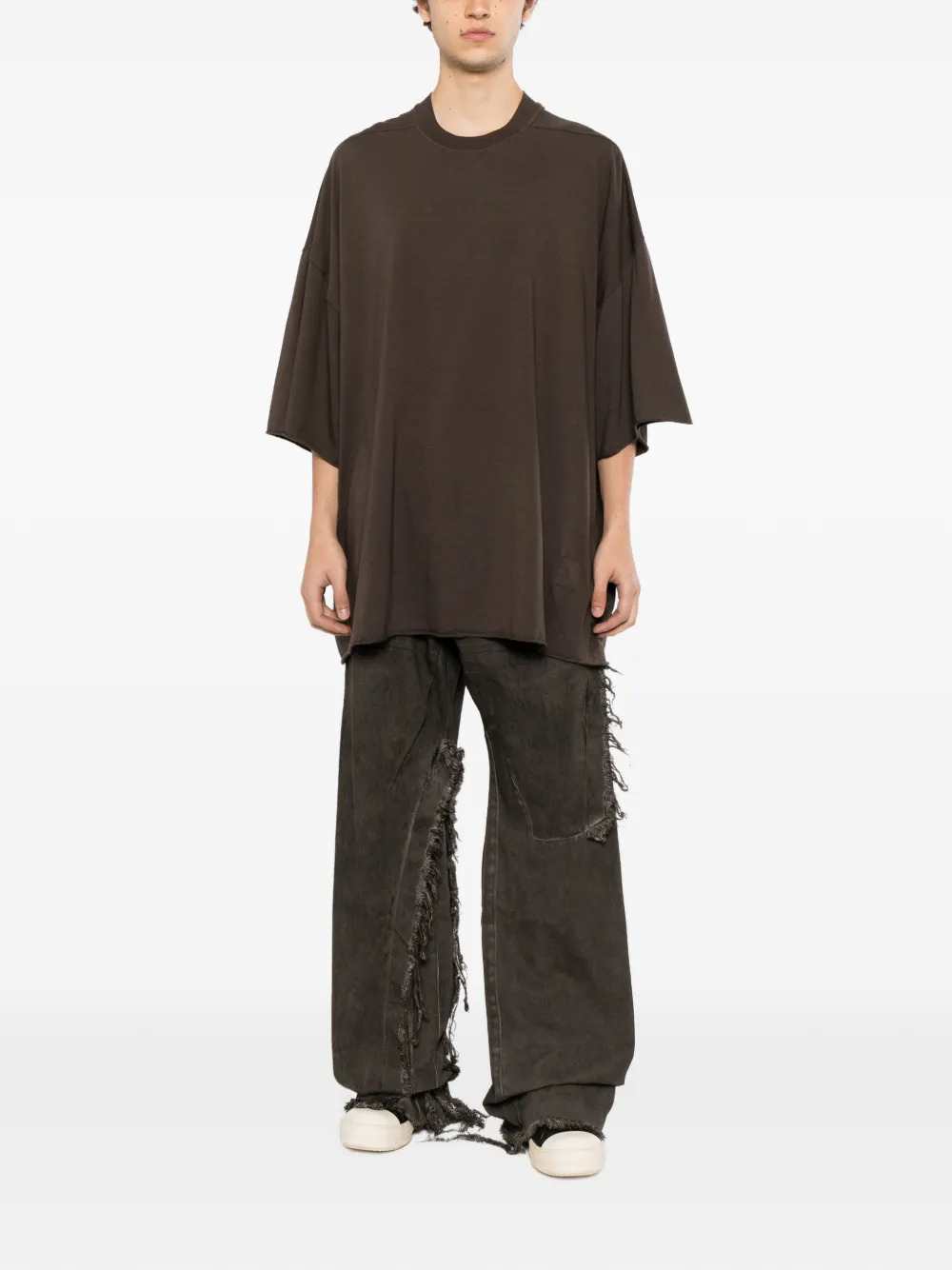 Rick Owens Drkshdw Men Distressed Wide-Leg Jeans RICK OWENS