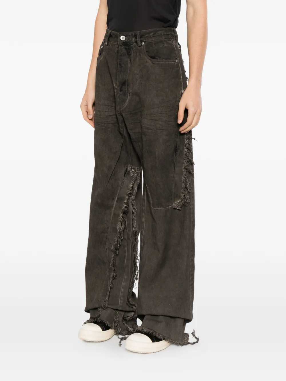 Rick Owens Drkshdw Men Distressed Wide-Leg Jeans RICK OWENS