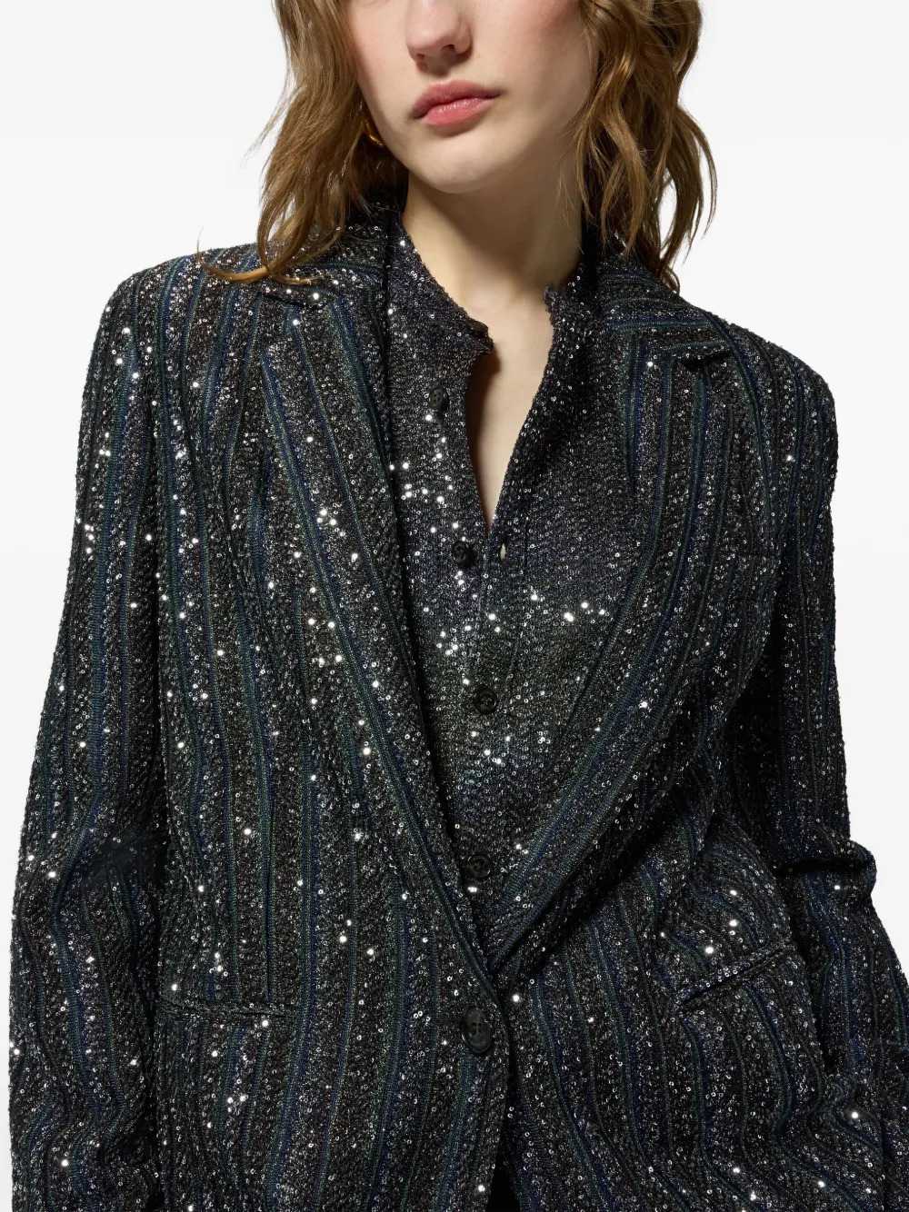 Missoni Women Striped Sequin Bomber Jacket MISSONI