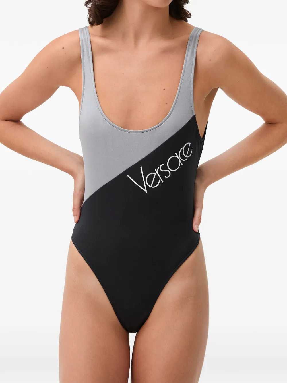 Versace Women Embroidered Logo One-Piece Swimsuit VERSACE