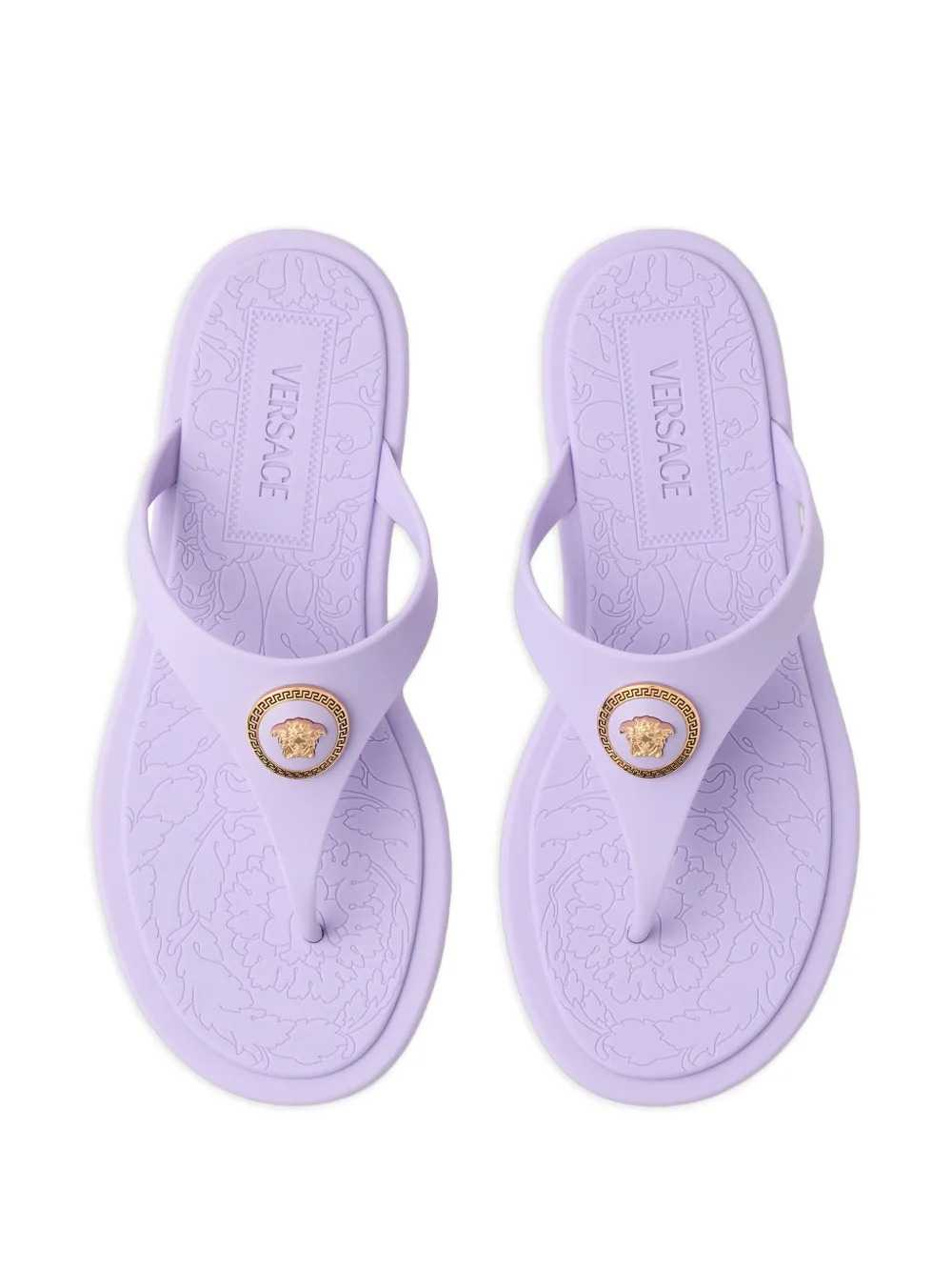 Versace Women Alia Rubber Flat Sandals VERSACE