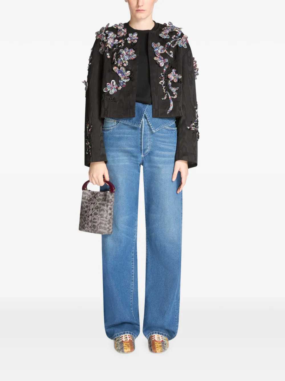 Dries Van Noten Women Embroidered Moiré Jacket DRIES VAN NOTEN