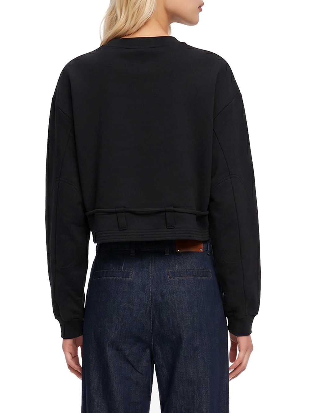 Dries Van Noten Women Black Drawstring Crew-Neck Cropped Sweatshirt DRIES VAN NOTEN