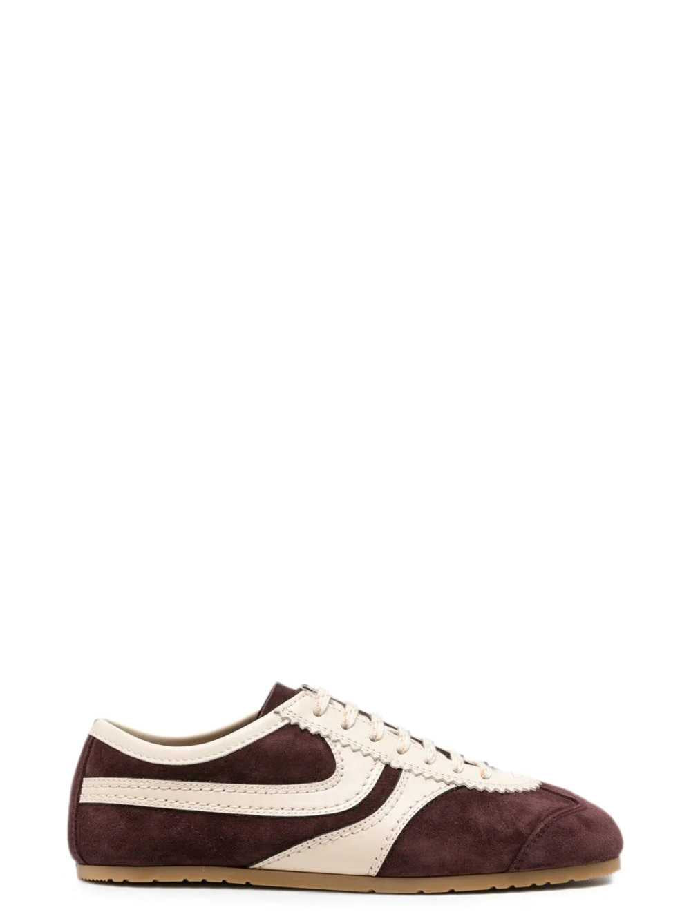 Dries Van Noten Women Purple Leather Panelled Sneakers DRIES VAN NOTEN