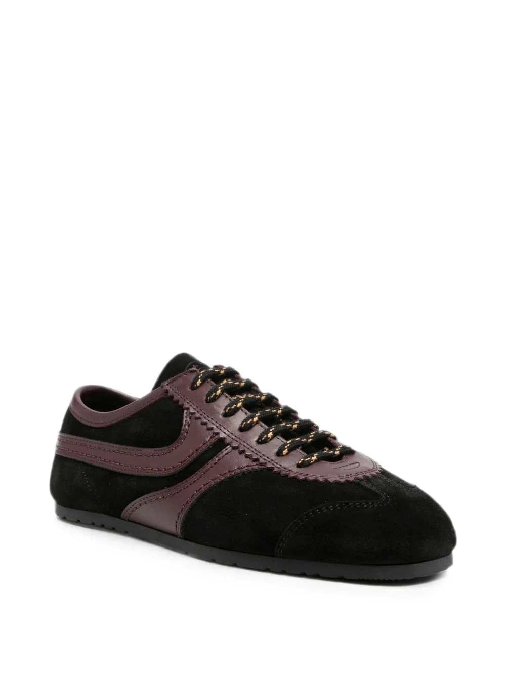 Dries Van Noten Women Black Panelled Leather Sneakers DRIES VAN NOTEN