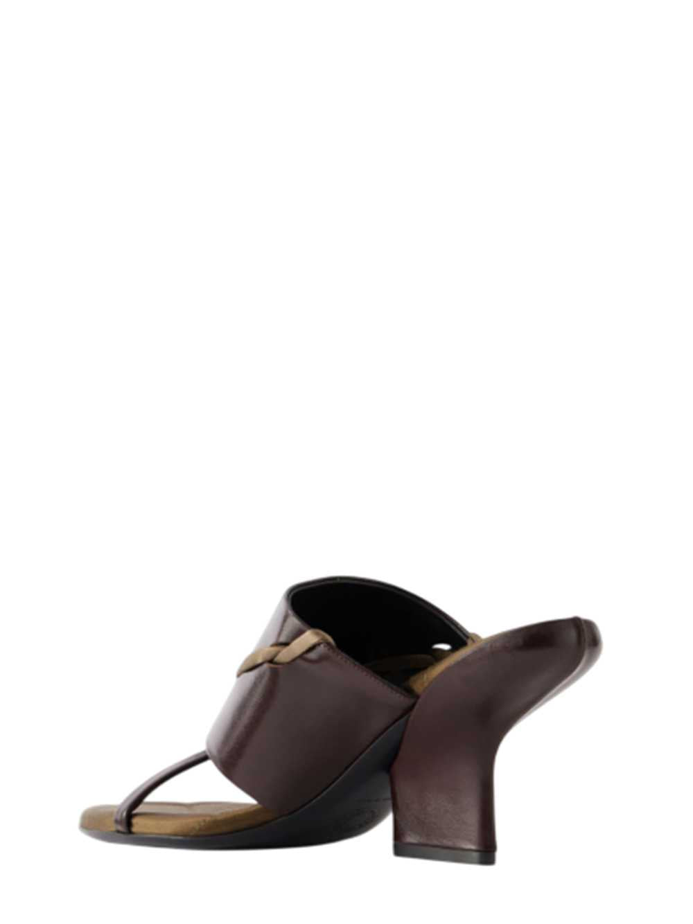 Dries Van Noten Women Leather Slippers With Satin Trim DRIES VAN NOTEN