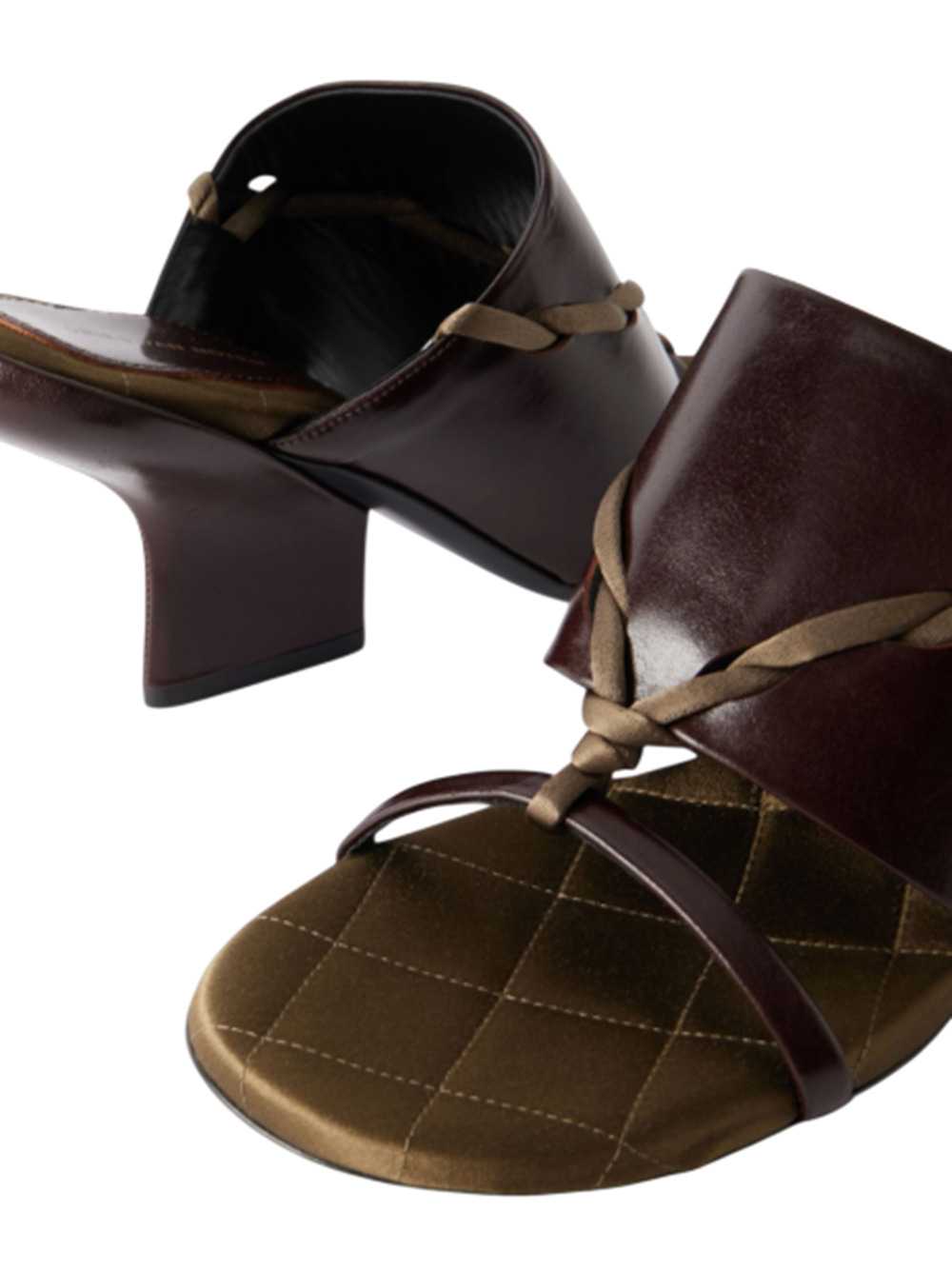 Dries Van Noten Women Leather Slippers With Satin Trim DRIES VAN NOTEN