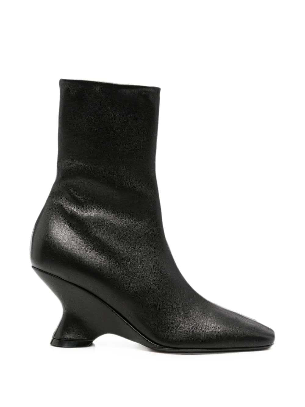 Dries Van Noten Women Black Leather Heeled Ankle Boots DRIES VAN NOTEN