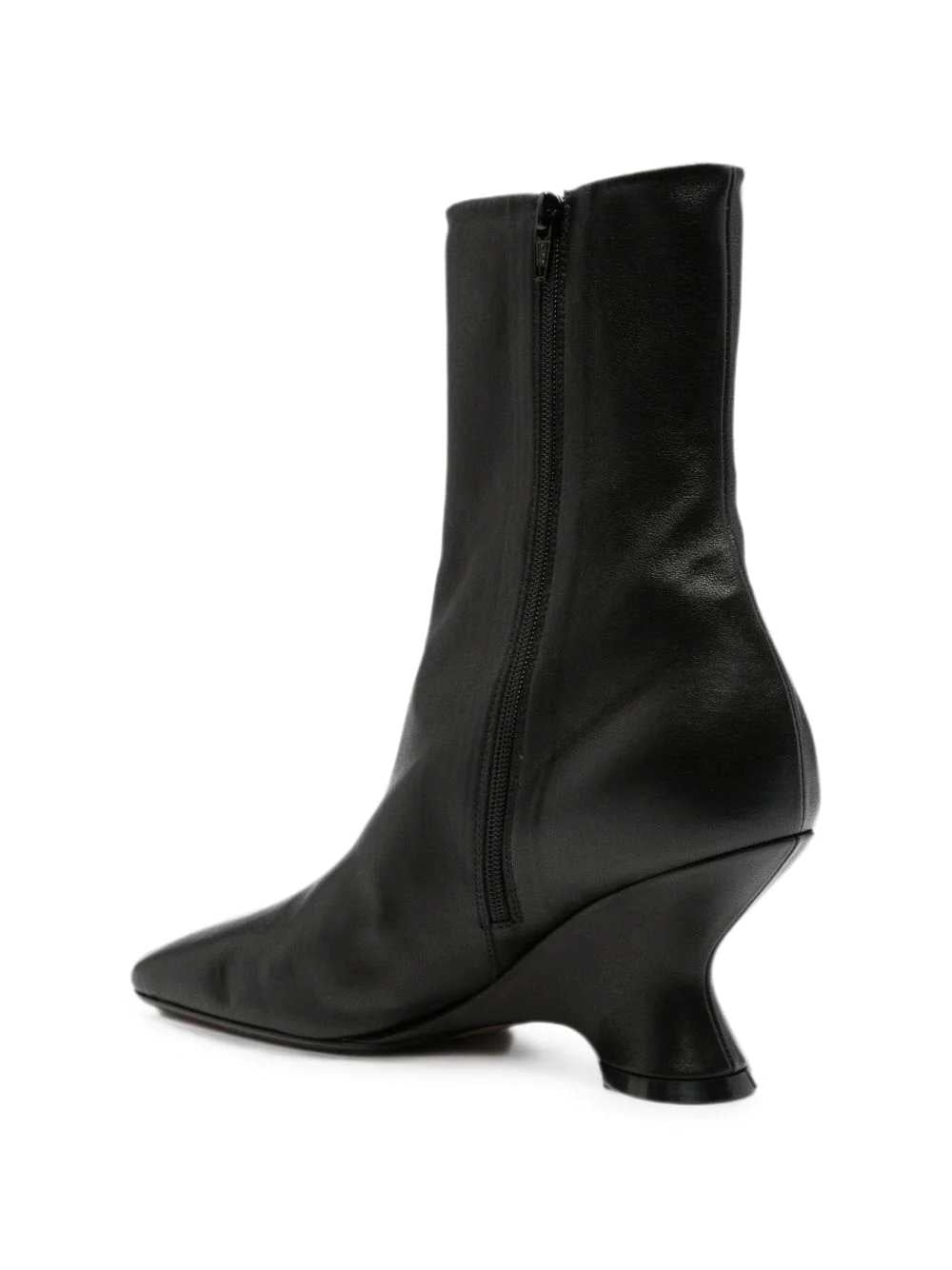 Dries Van Noten Women Black Leather Heeled Ankle Boots DRIES VAN NOTEN