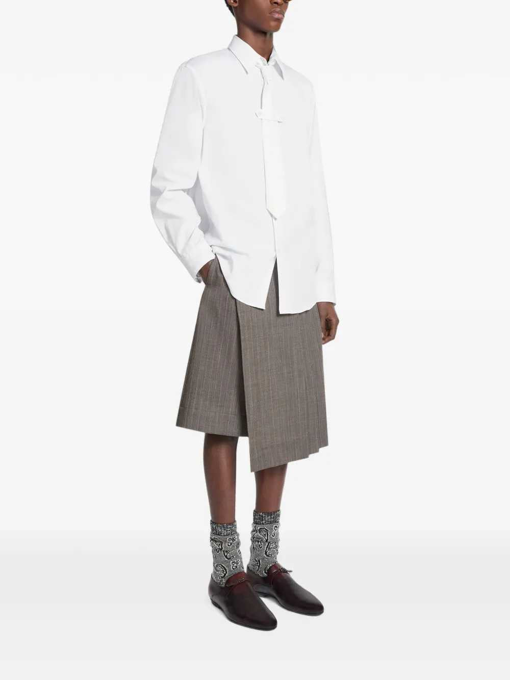 Dries Van Noten Men Classic Cotton Shirt With Tie DRIES VAN NOTEN