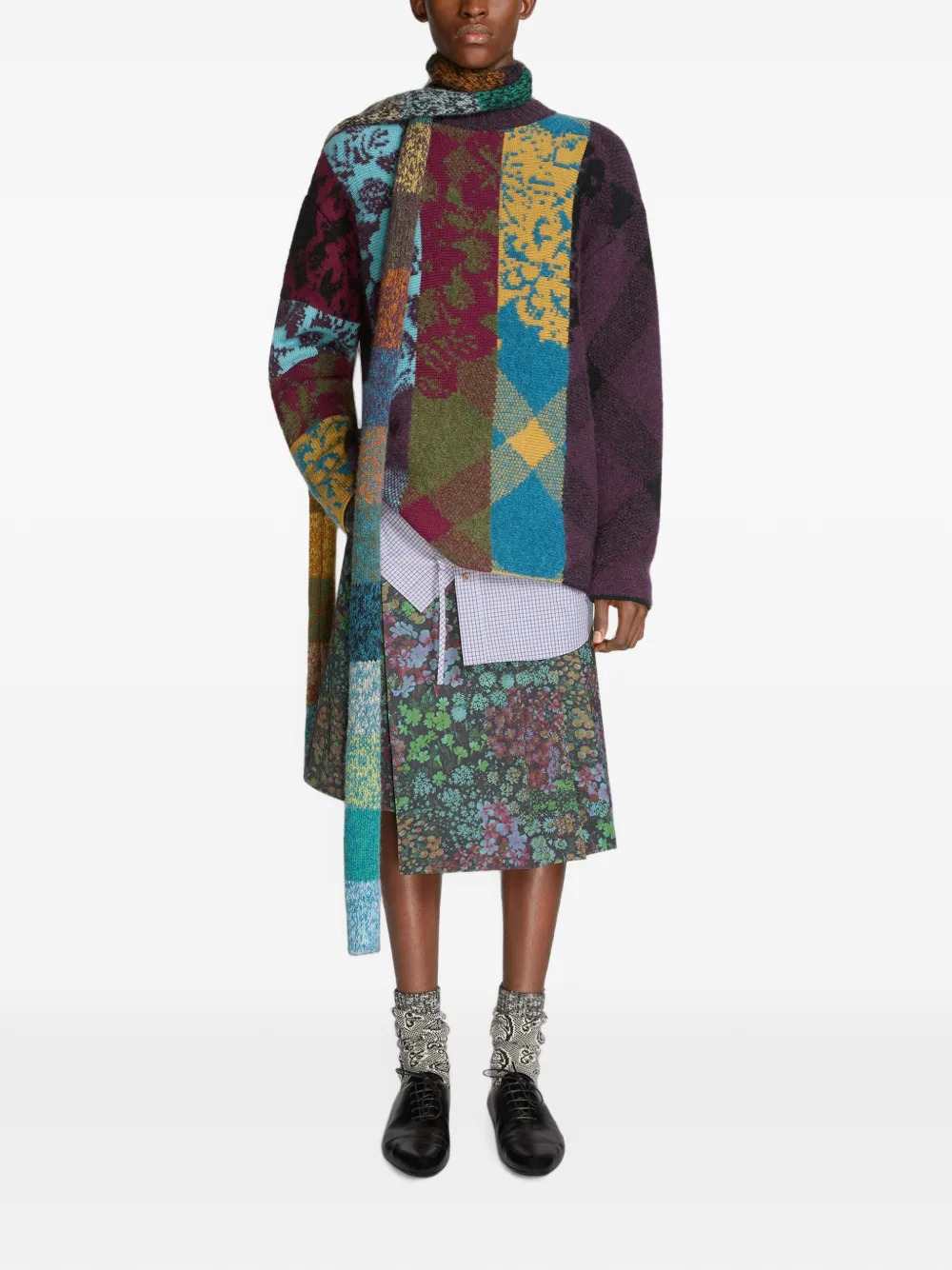 Dries Van Noten Men Patchwork Wool Sweater DRIES VAN NOTEN