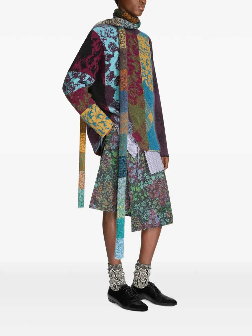 Dries Van Noten Men Patchwork Wool Sweater DRIES VAN NOTEN