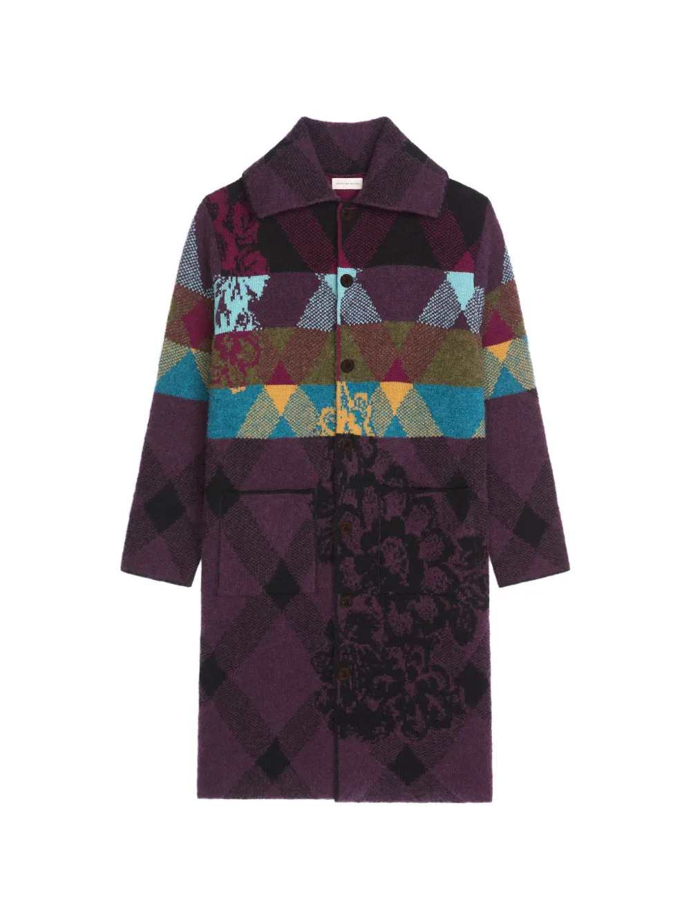 Dries Van Noten Men Patchwork Wool Cardigan DRIES VAN NOTEN