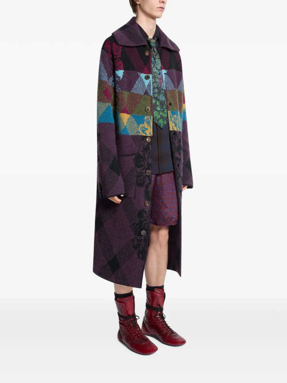 Dries Van Noten Men Patchwork Wool Cardigan DRIES VAN NOTEN
