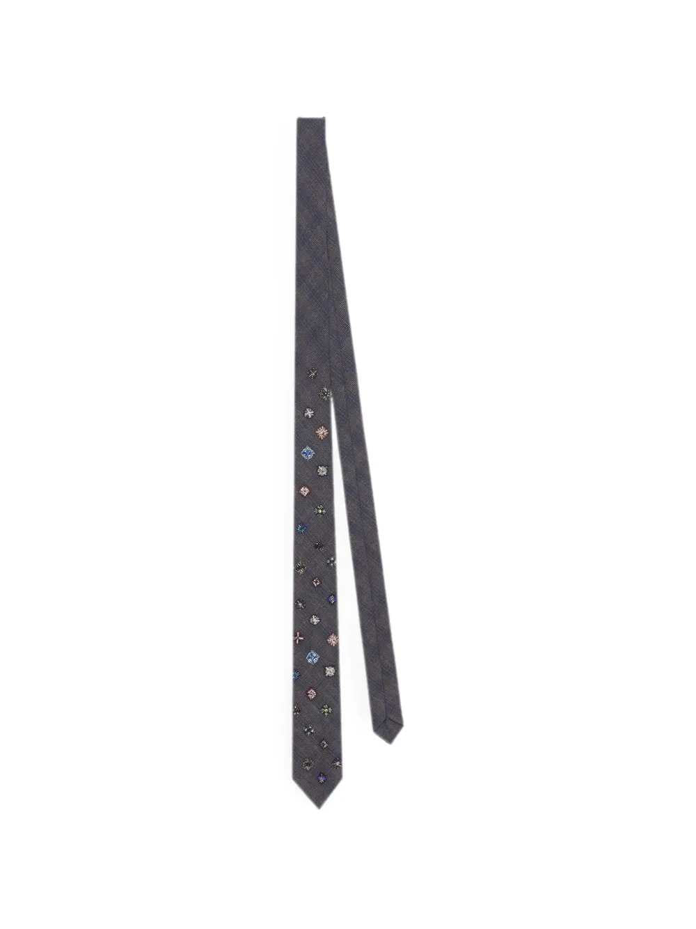 Dries Van Noten Men Embroidered Wool Tie DRIES VAN NOTEN