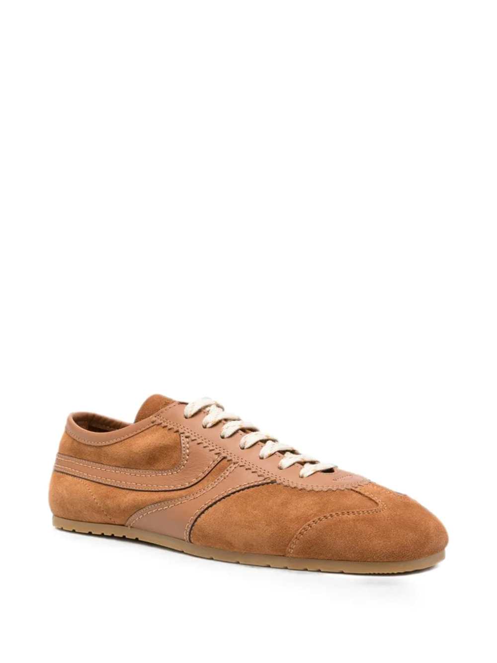 Dries Van Noten Men Dries Van Noten Men`S Sneakers In Tan Suede Calfskin, Featuring A Low-Top Silhouette, Lace-Up Closure, And Flat Sole. DRIES VAN NOTEN