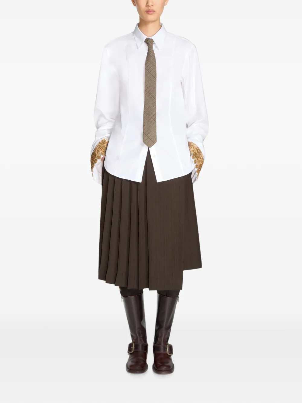 Dries Van Noten Women Embroidered Cotton Poplin Shirt DRIES VAN NOTEN