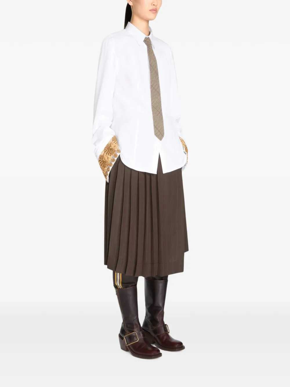Dries Van Noten Women Embroidered Cotton Poplin Shirt DRIES VAN NOTEN