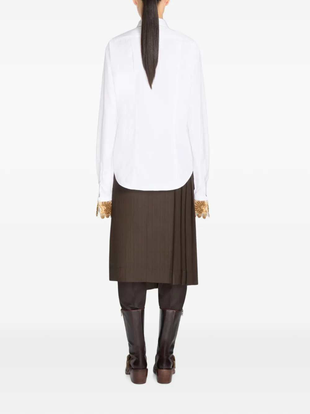 Dries Van Noten Women Embroidered Cotton Poplin Shirt DRIES VAN NOTEN