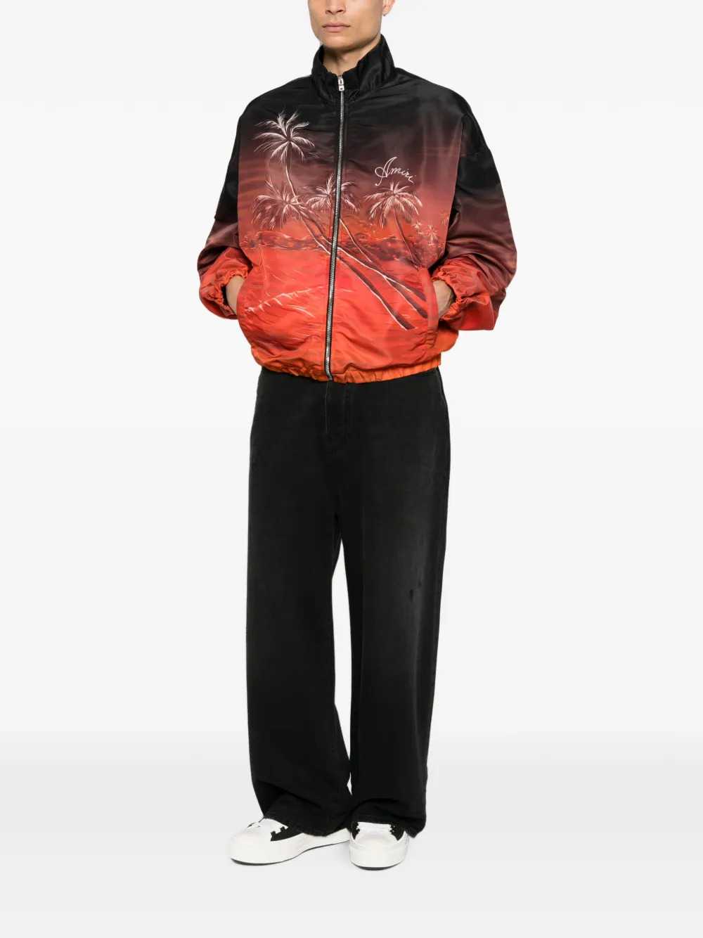 Amiri Men Zip-Up Jacket With Palm Print AMIRI