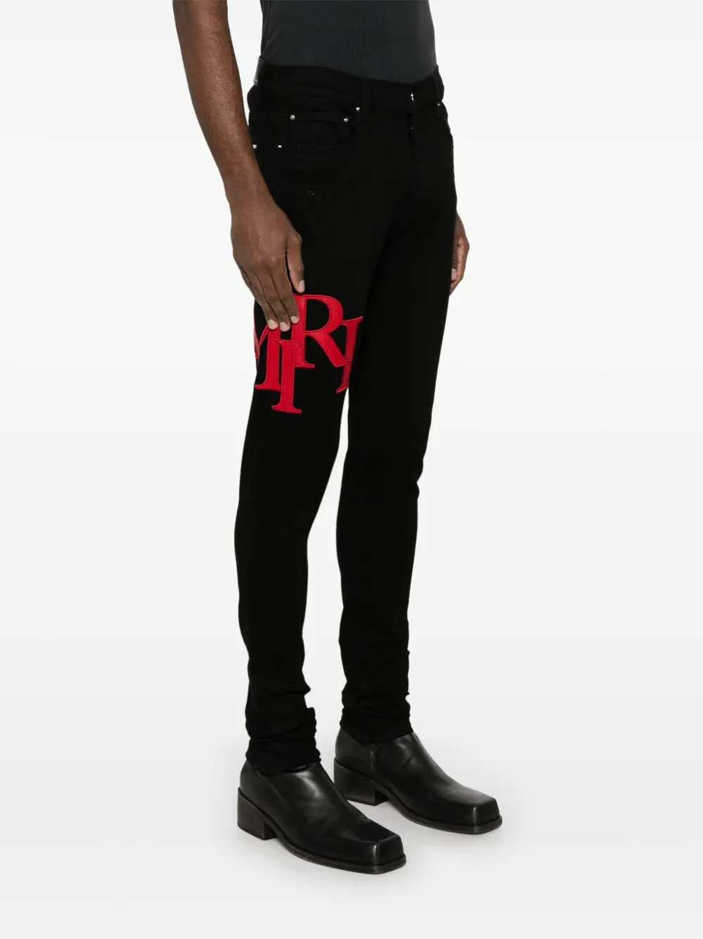 Amiri Men Skinny Jeans With Offset Logo AMIRI