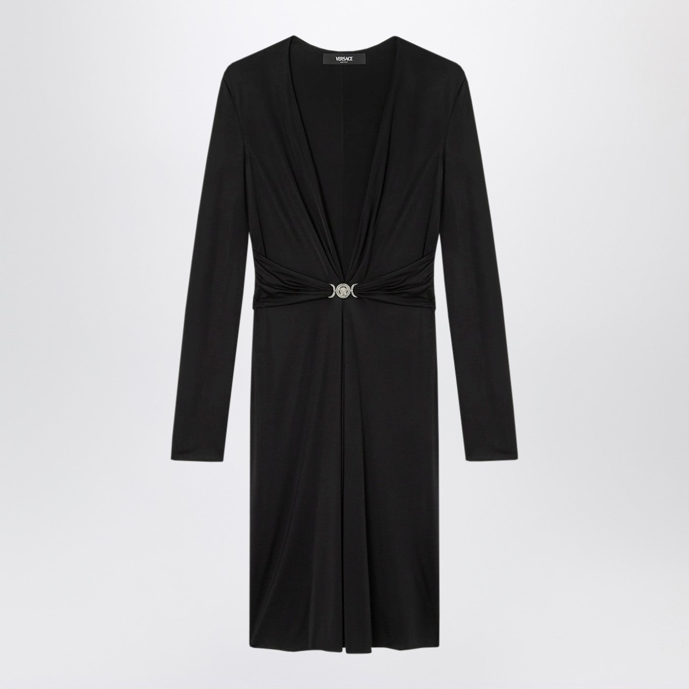 Versace Black Viscose Jersey Midi Dress Women VERSACE