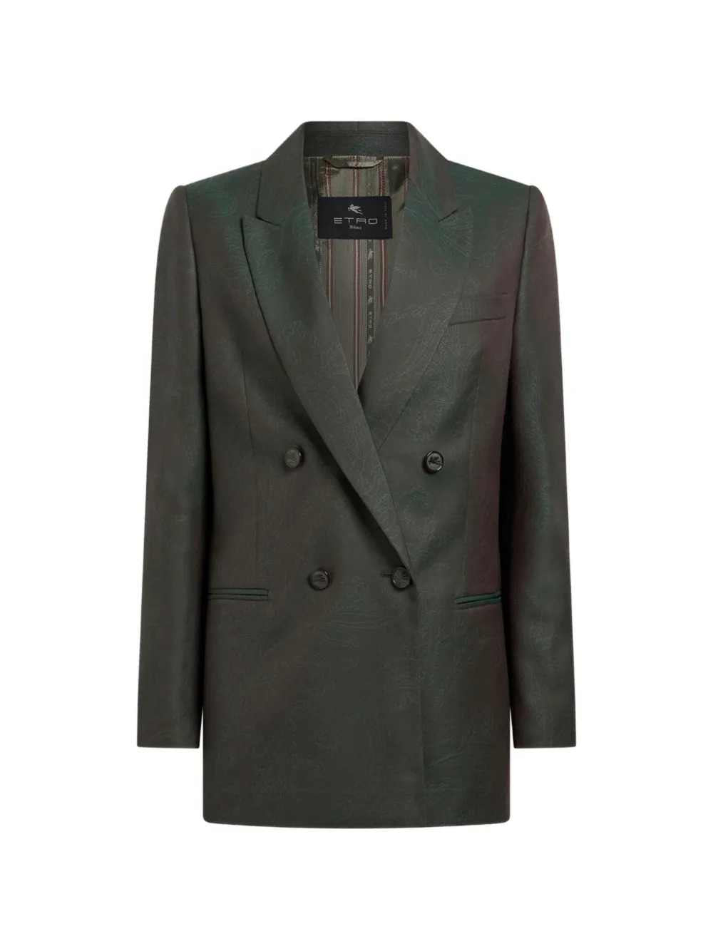 Etro Women Double-Breasted Wool Jacquard Jacket With Paisley Motif ETRO