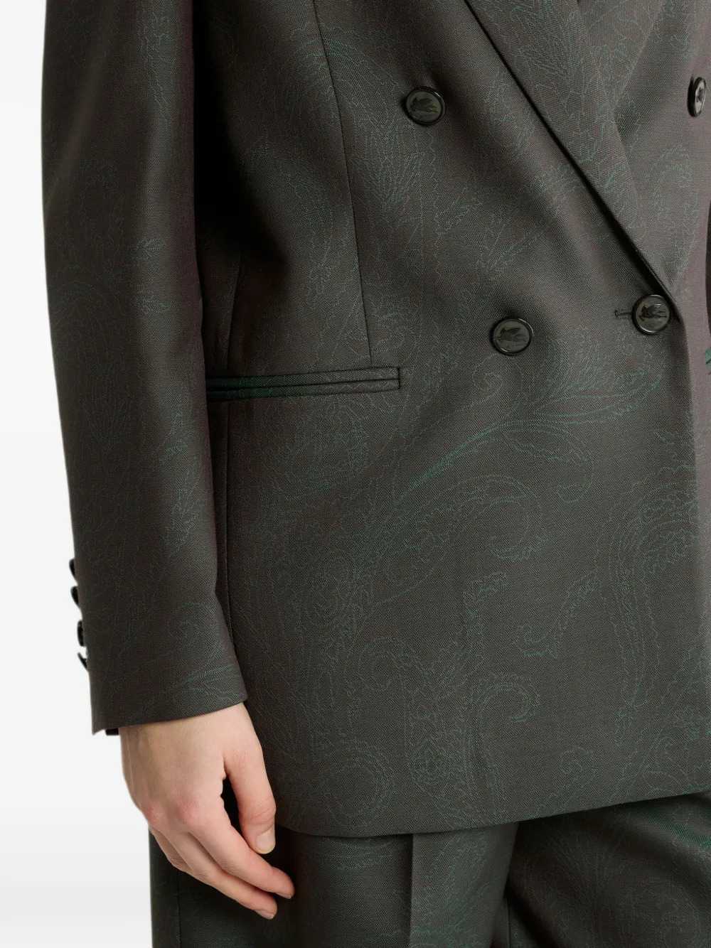 Etro Women Double-Breasted Wool Jacquard Jacket With Paisley Motif ETRO