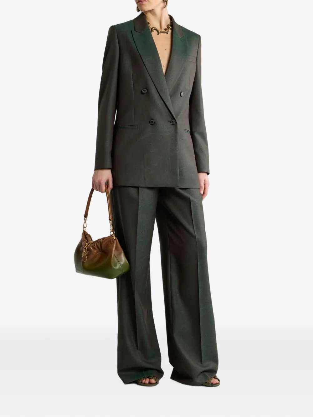Etro Women Jacquard Wool Trousers With Pleats And Paisley Pattern ETRO