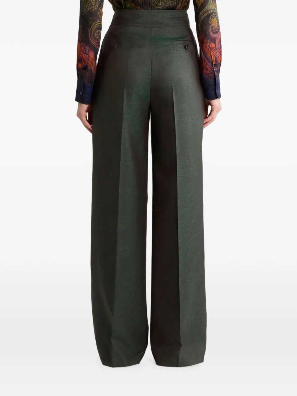 Etro Women Jacquard Wool Trousers With Pleats And Paisley Pattern ETRO