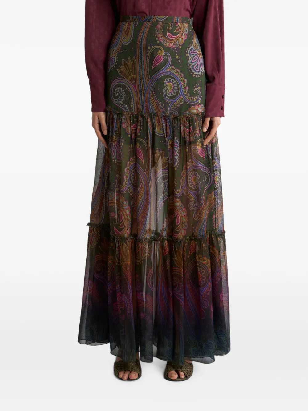 Etro Women Paisley-Print Silk Maxi Skirt ETRO