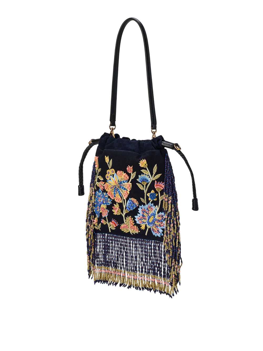 Etro Women Small Kalispera Suede Bag With Floral Embroidery And Pearls ETRO