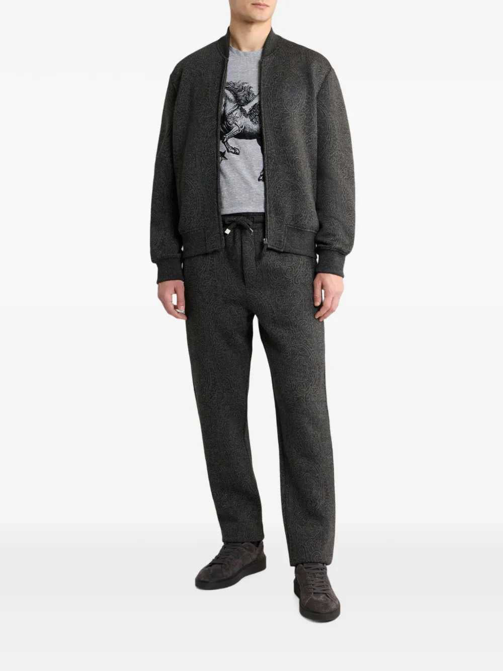 Etro Men Jacquard Bomber Jacket With Arnica Motif ETRO