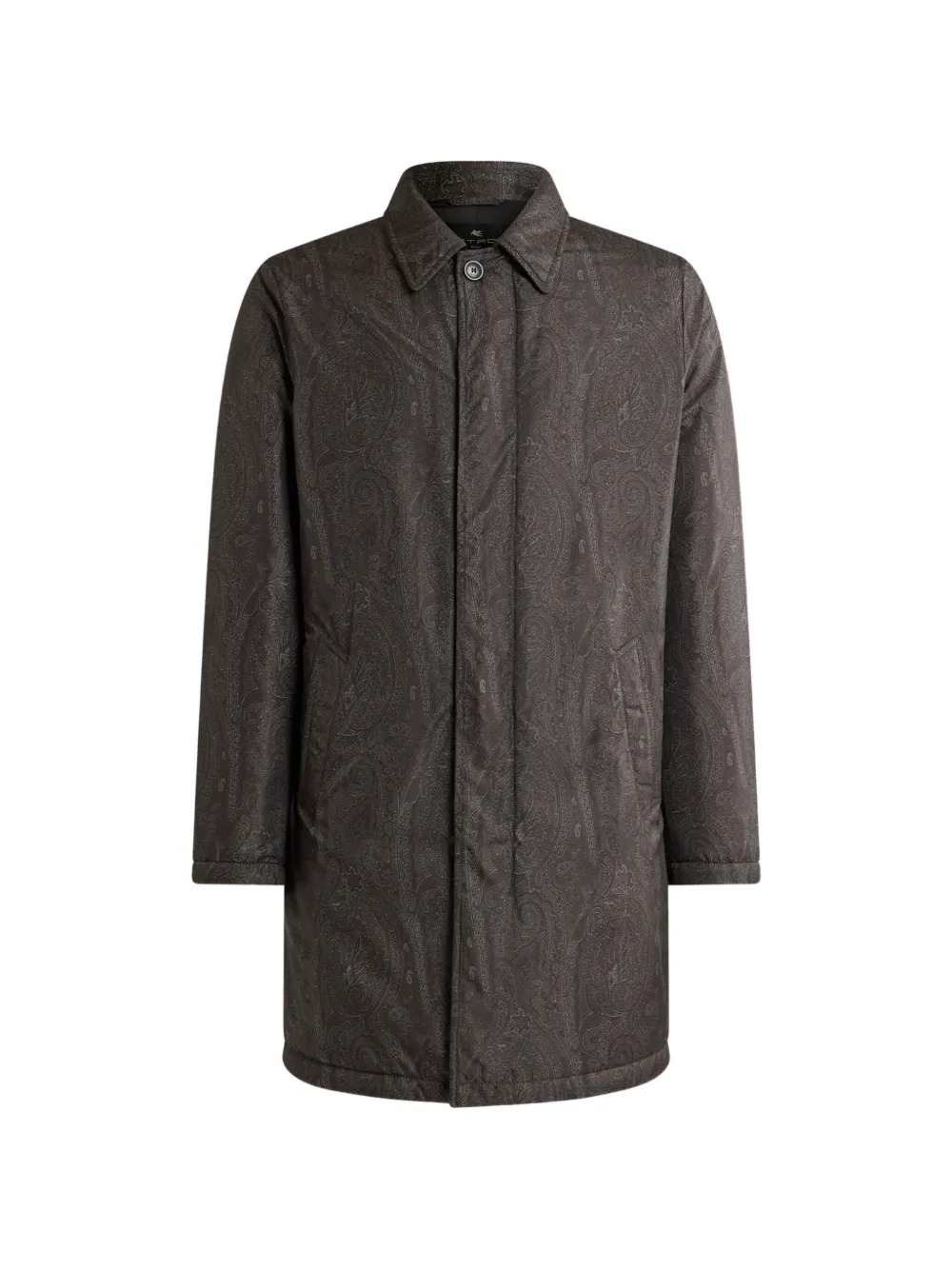 Etro Men Padded Raincoat With Arnica Motif ETRO