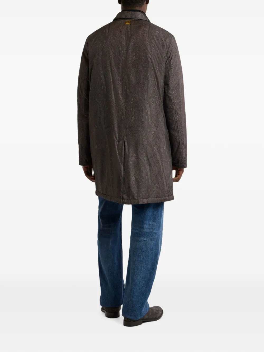 Etro Men Padded Raincoat With Arnica Motif ETRO