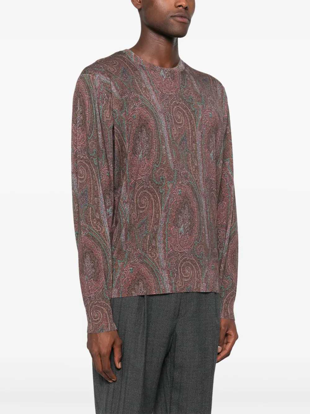 Etro Men Jacquard Sweater With Paisley Motif ETRO