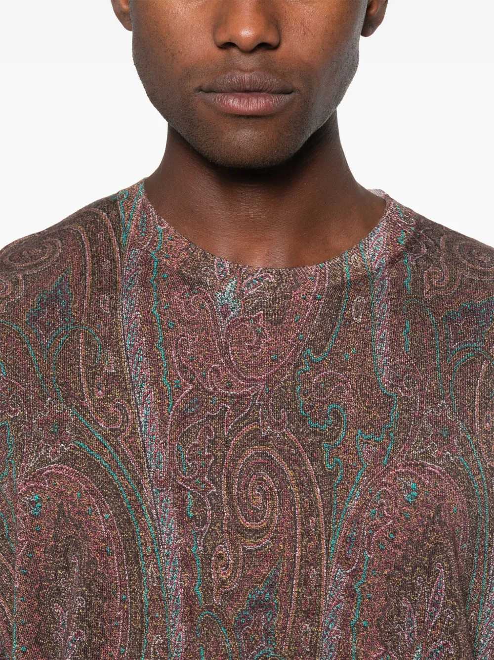 Etro Men Jacquard Sweater With Paisley Motif ETRO
