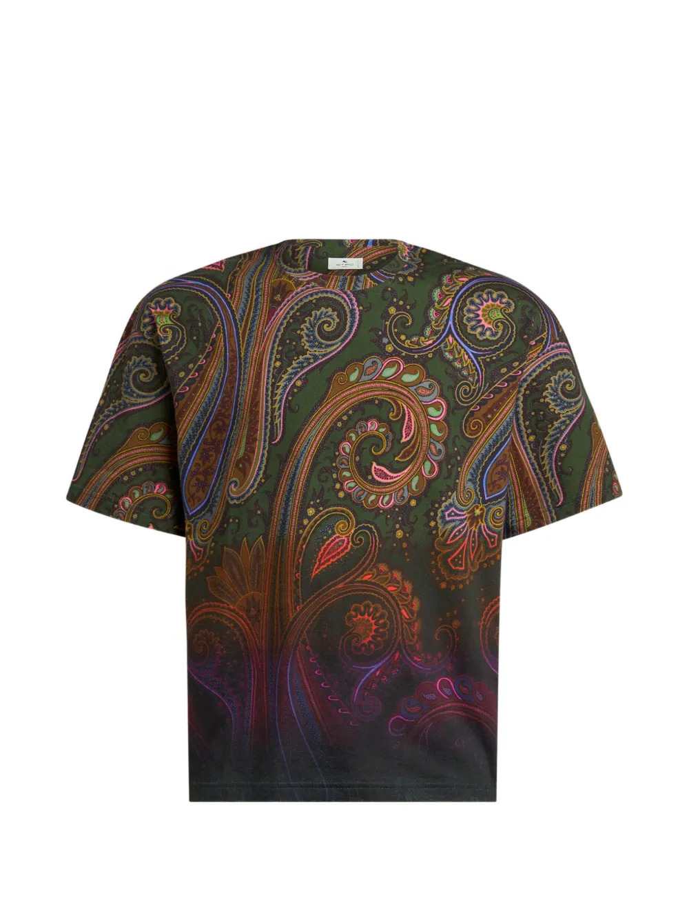Etro Men Cotton Jersey T-Shirt With A Shaded Paisley Pattern ETRO