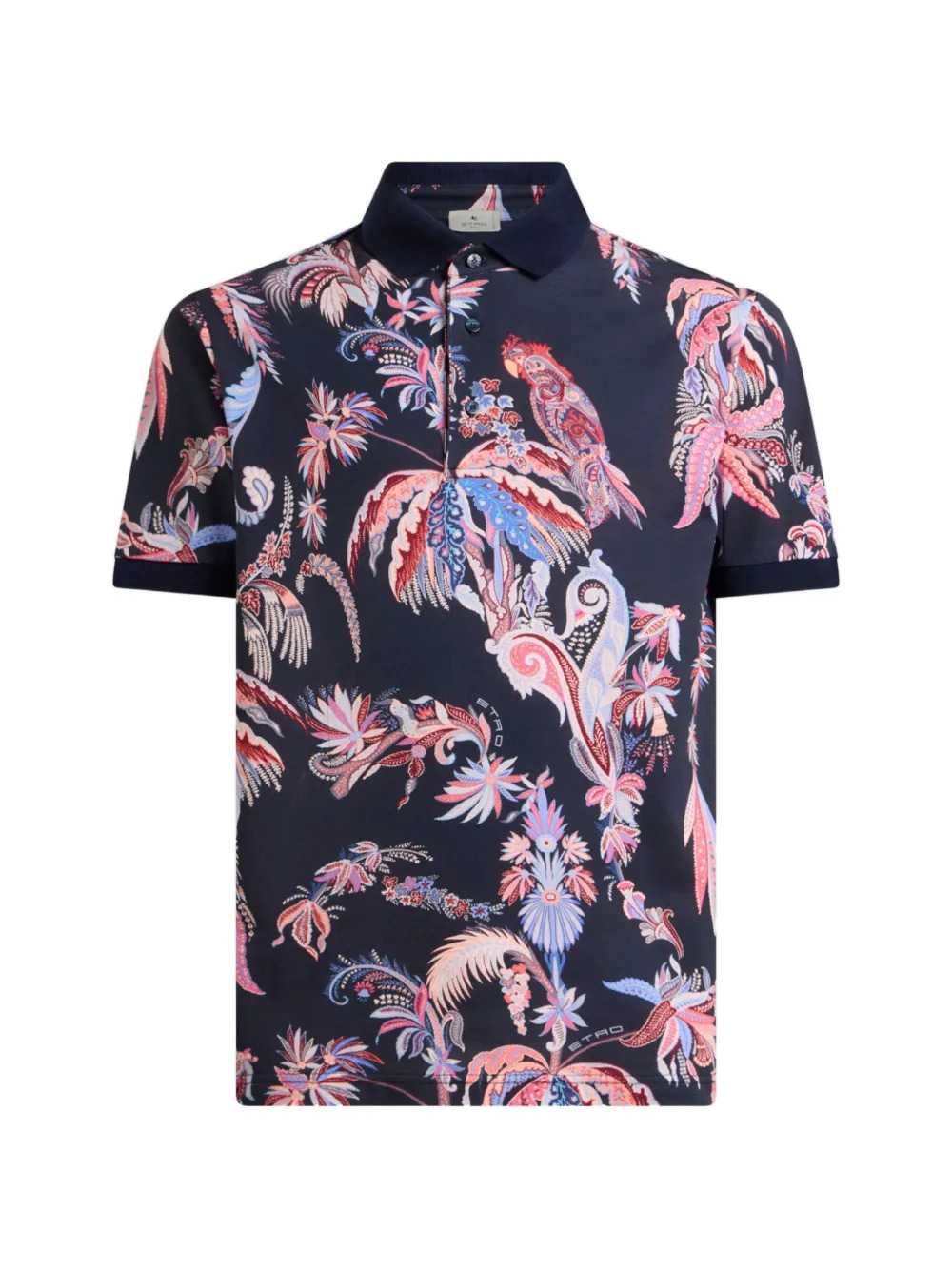Etro Men Palm And Parrot Print Polo Shirt ETRO