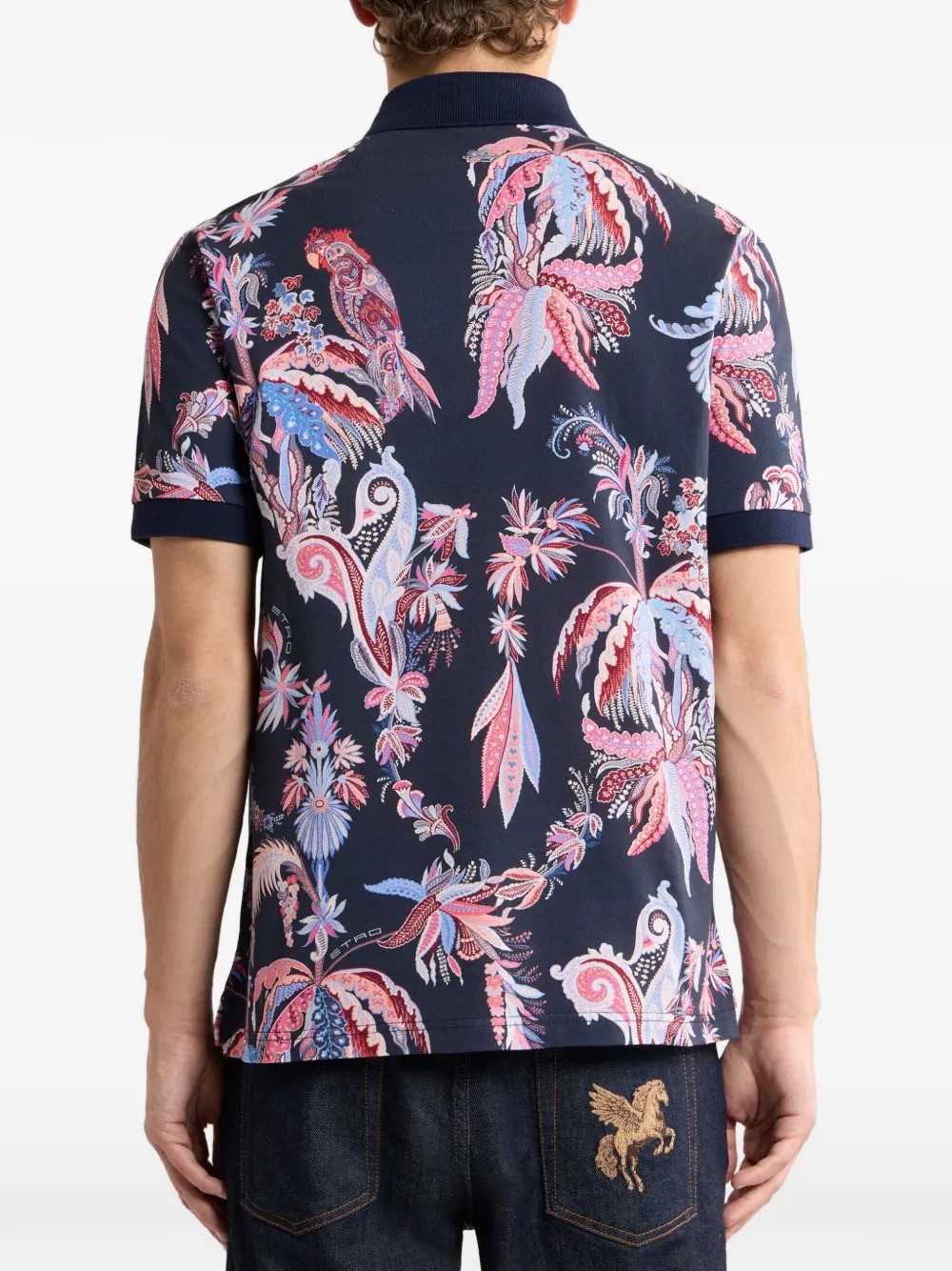 Etro Men Palm And Parrot Print Polo Shirt ETRO