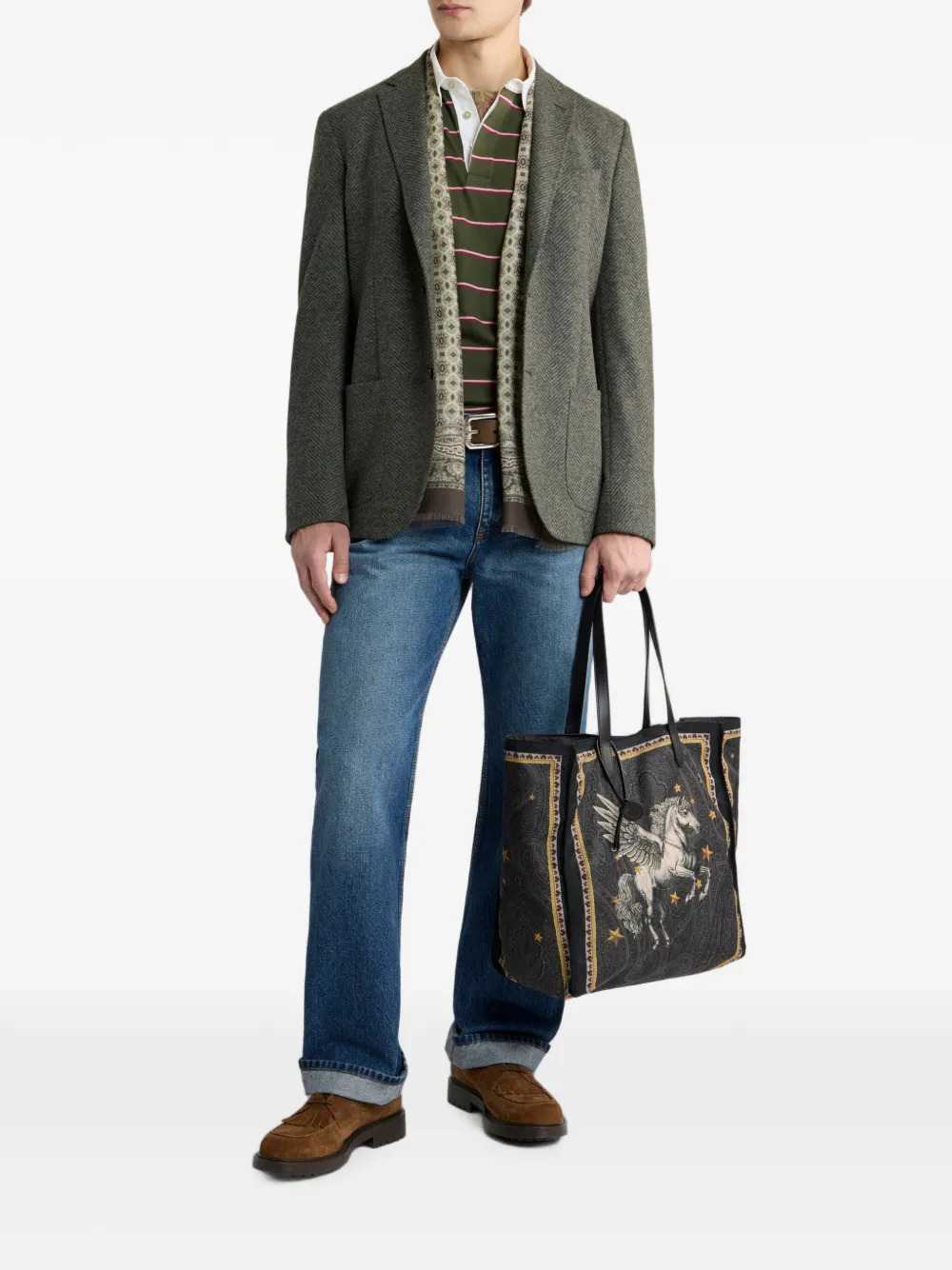 Etro Men Cotton Denim Jeans With Contrast Details And A Straight-Leg Cut ETRO