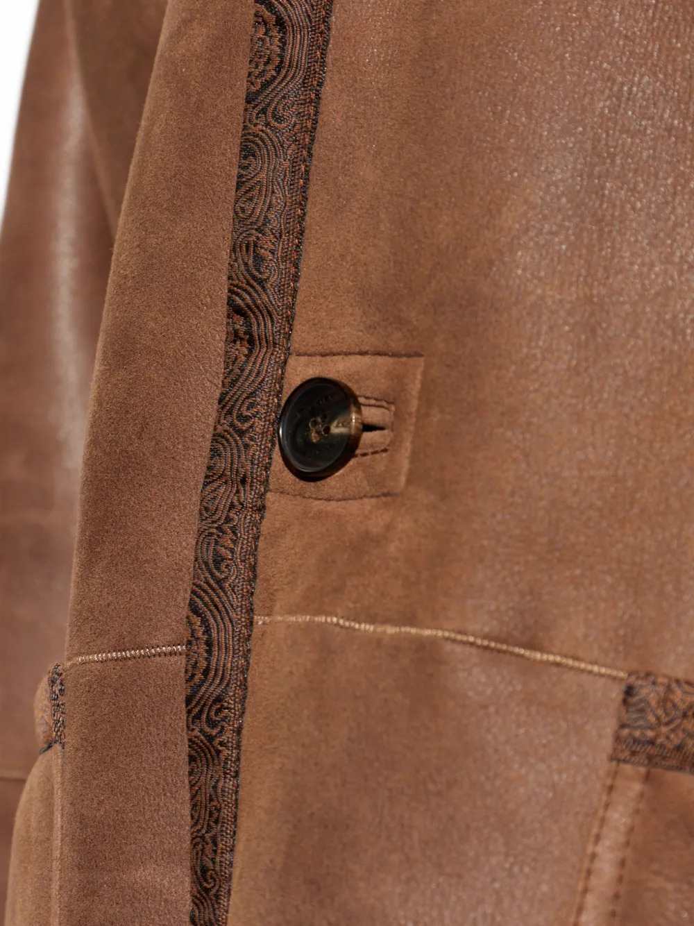 Etro Men Paisley-Print Coat With Shearling Lining. ETRO