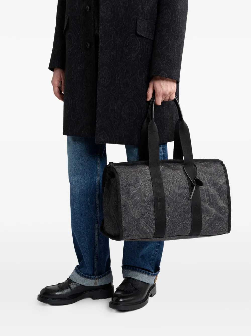 Etro Men Large Arnica Travel Bag With Paisley Print ETRO